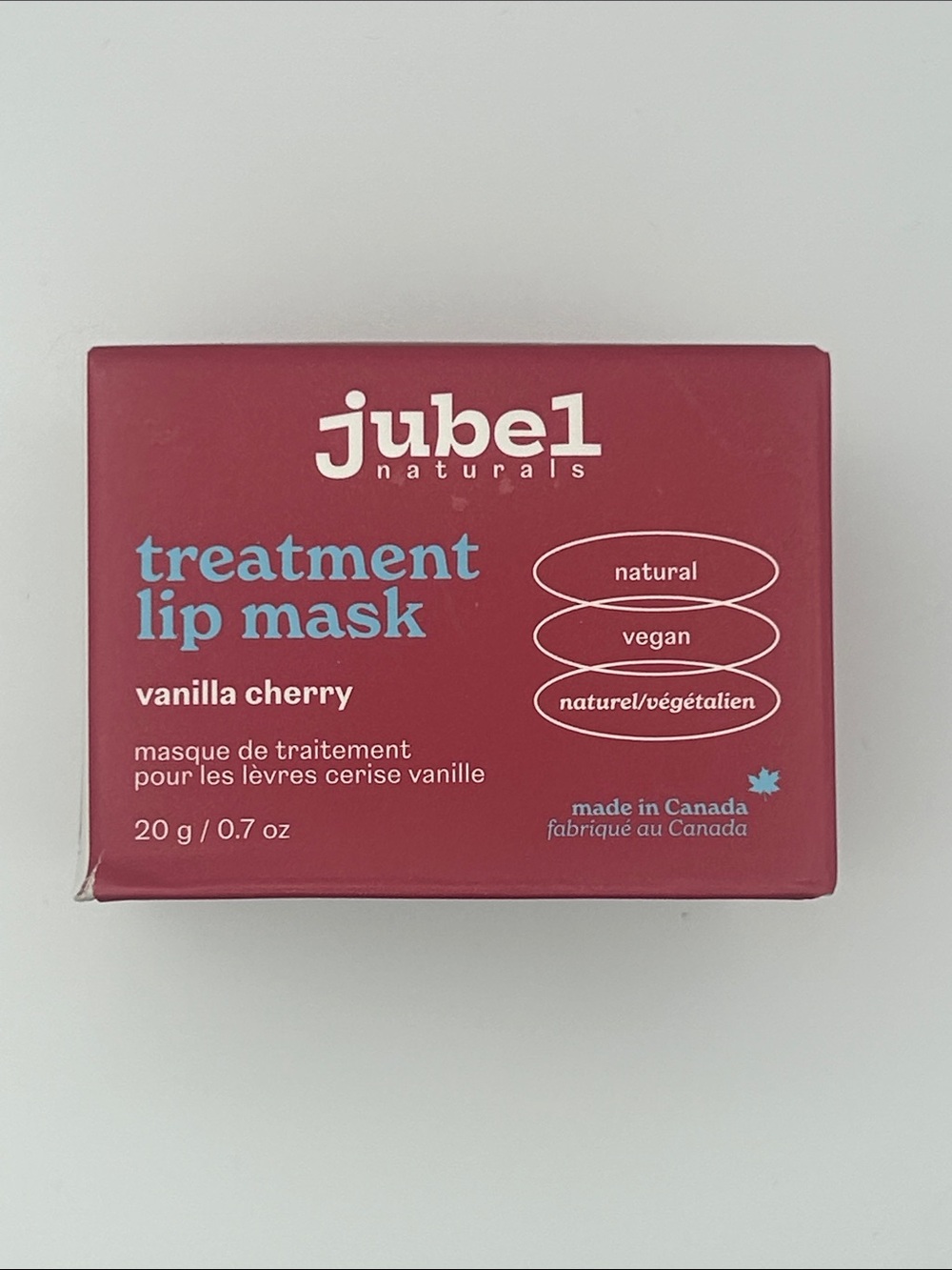 NEW jubel naturals Vanilla Cherry Treatment Lip Mask